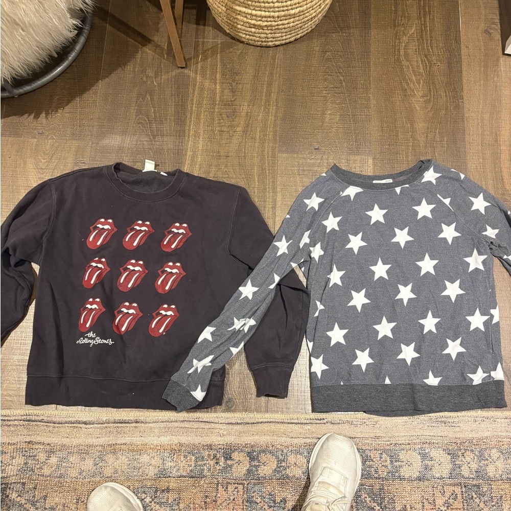 Graphic Sweatshirt Bundle - Rolling Stones and Star Print